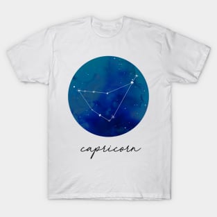 Capricorn Watercolor Zodiac Constellation T-Shirt